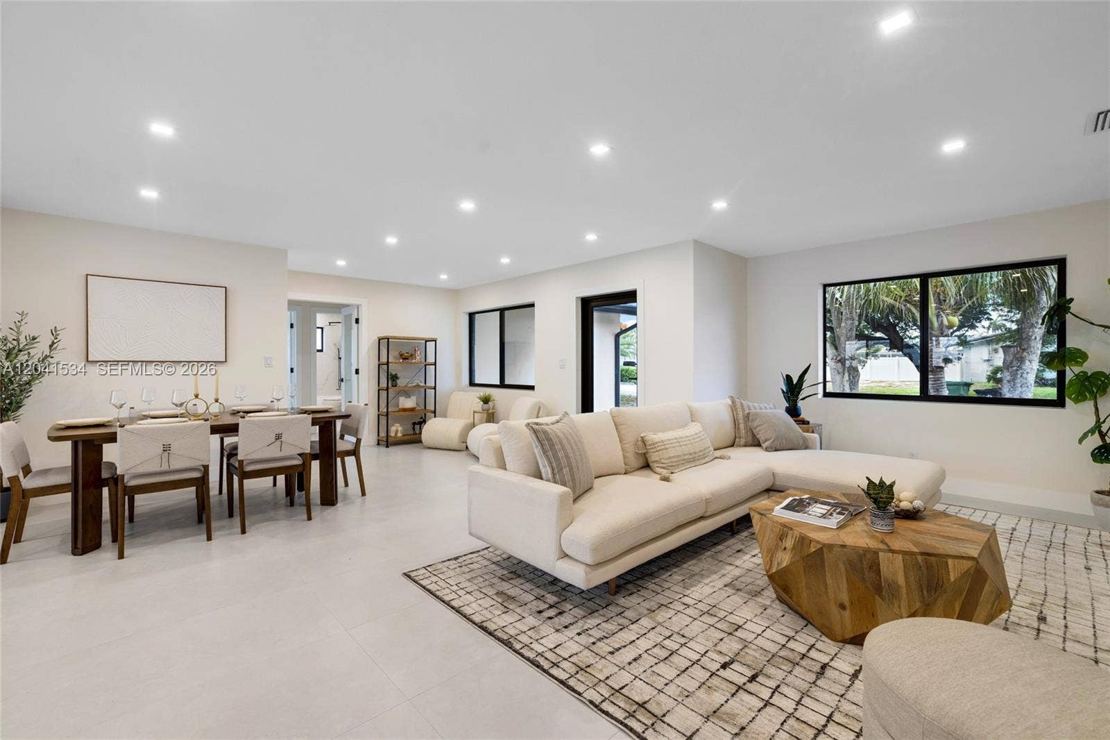 Living and dining spaces flow together in the open -concept floor plan.