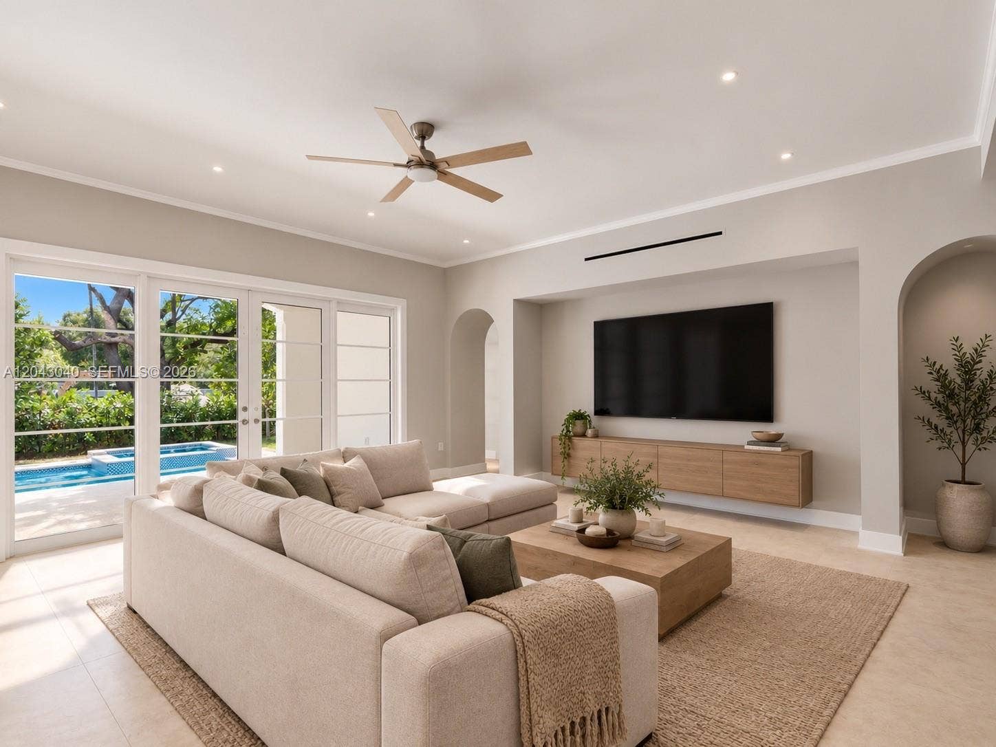 Living Room with Patio/Pool View