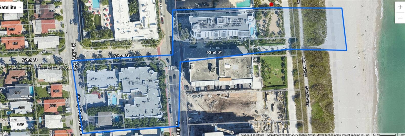 9172 Collins Avenue, #218, Surfside, FL 33154 Building cross the ocean with an access to the building on the beach.
