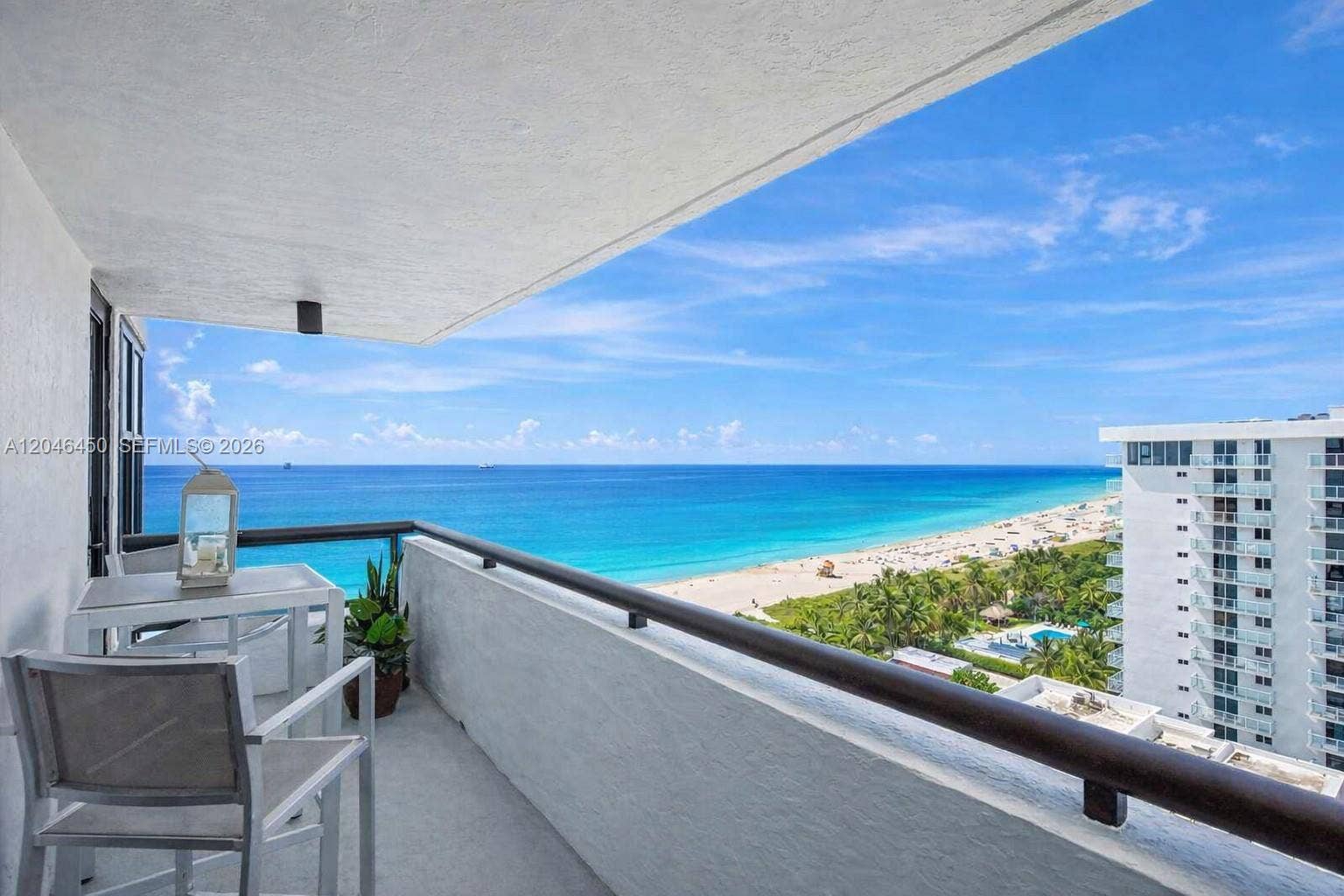 2555 Collins Avenue, #1814, Miami Beach, FL 33140 Ocean View from Balcony