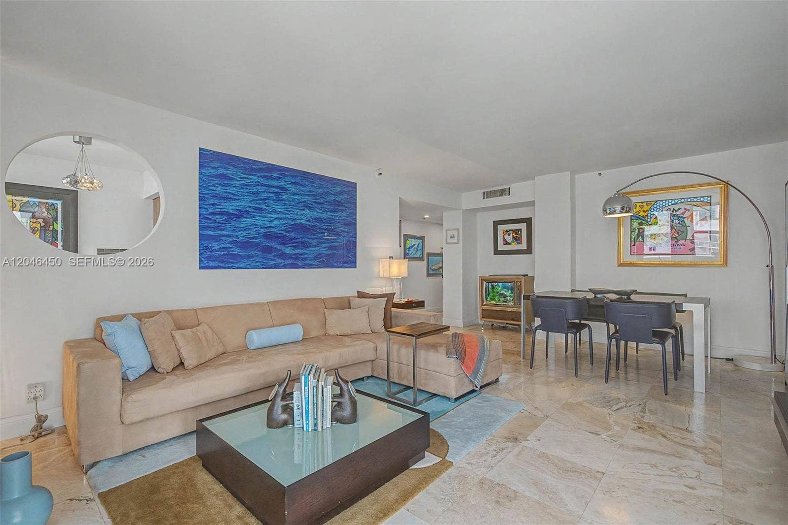 2555 Collins Avenue, #1814, Miami Beach, FL 33140 living room dining room combination, very large