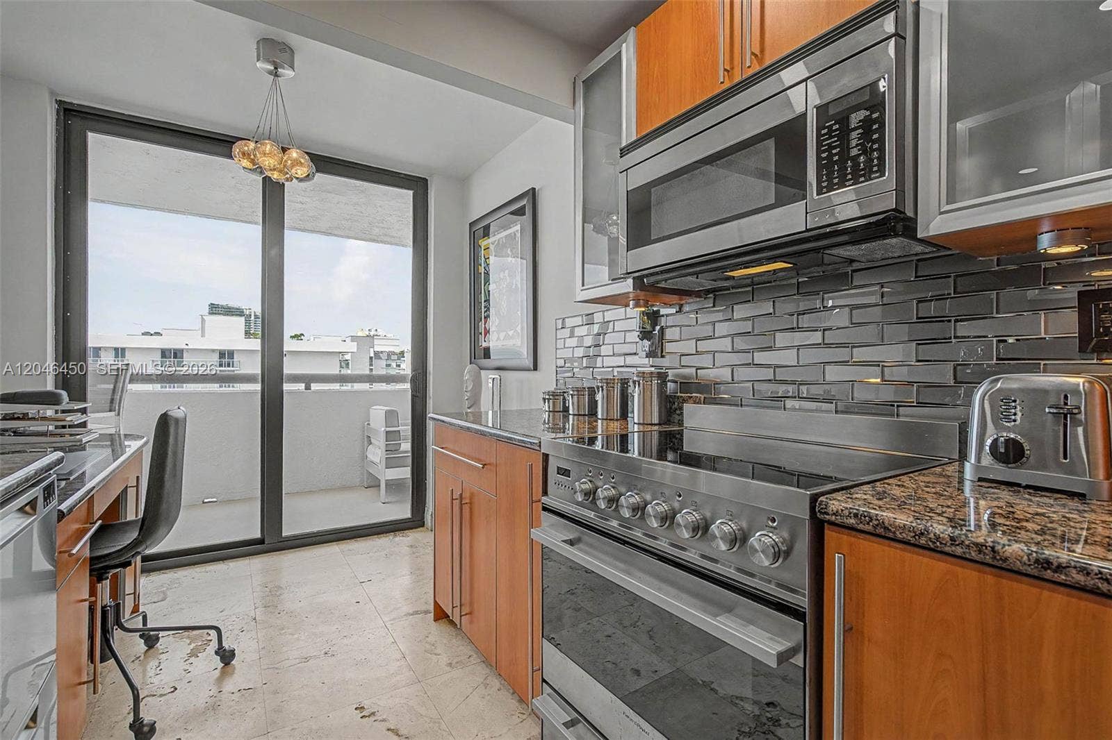 2555 Collins Avenue, #1814, Miami Beach, FL 33140 custome high end kitchen with Fisher Paykel Appliances