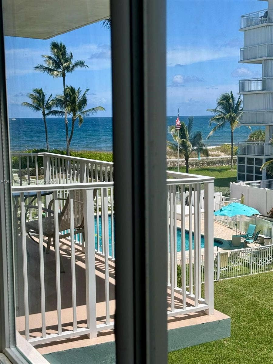 1750 S Ocean Boulevard, #304E, Lauderdale-By-The-Sea, Lauderdale By The Sea, FL 33062 View from the bed in the master bedroom window.