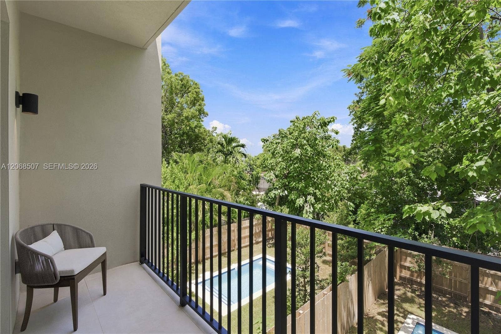 Private balcony for primary bedroom