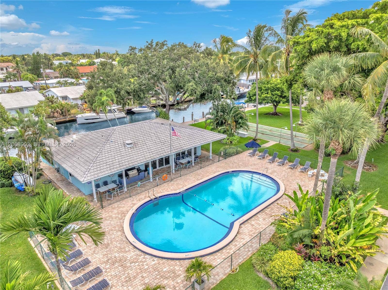 1100 SW 12th Street, #309, Fort Lauderdale, FL 33315 Canal-side pool and club house
