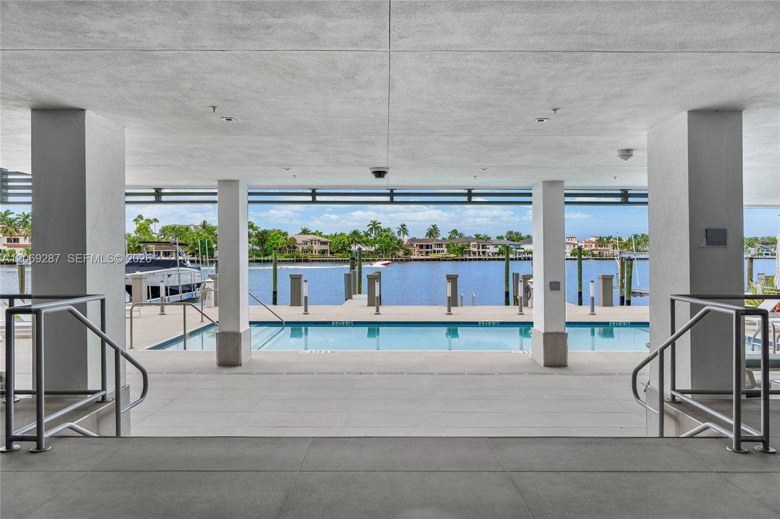 435 Bayshore Drive, #703, Fort Lauderdale, FL 33304 Intracoastal pool located just steps from the private fitness center, creating a seamless indoor-outdoor wellness experience.