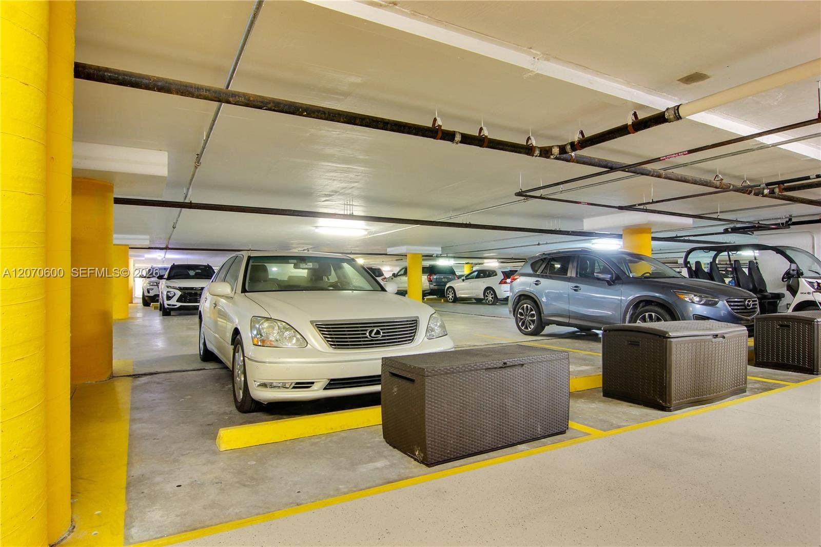 Assigned parking spot with additional storage