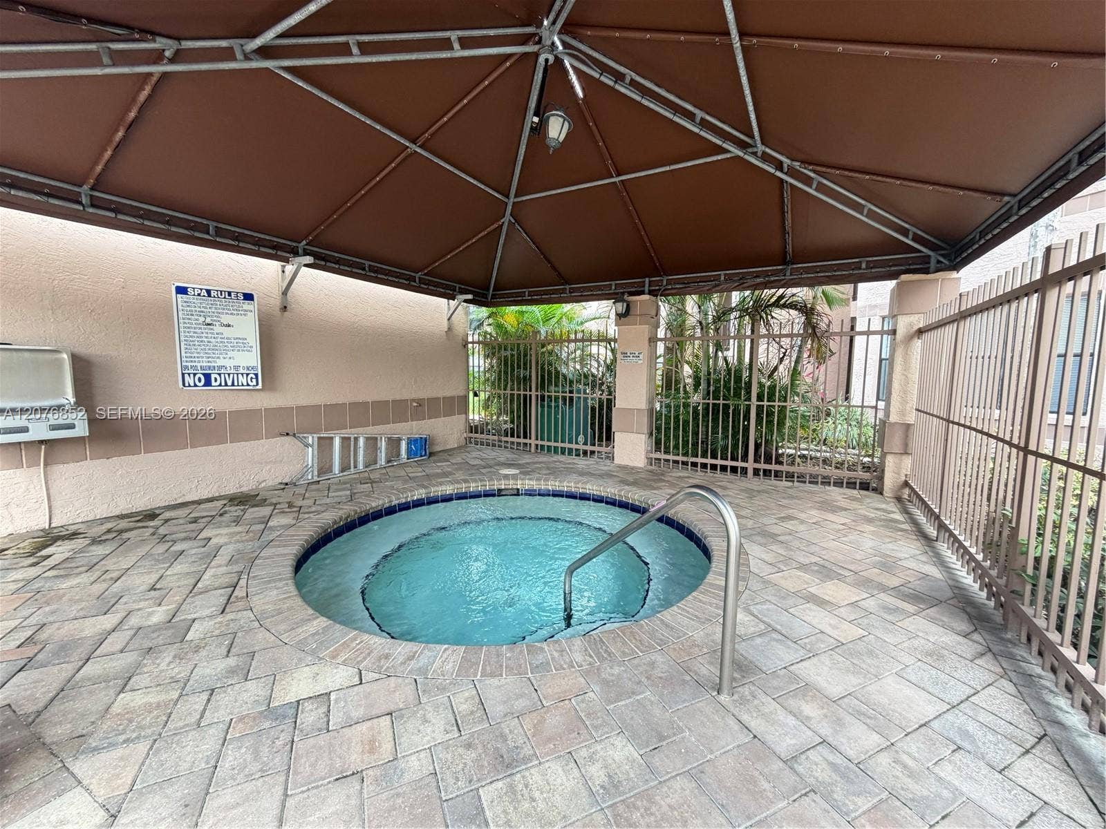 covered hot tub