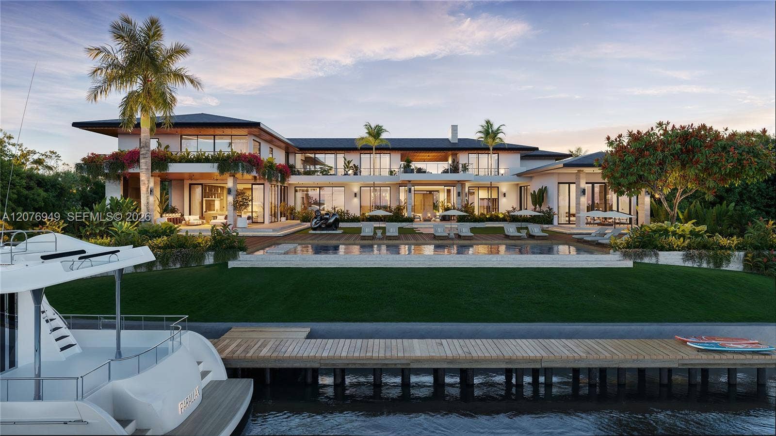 190 Casuarina Concourse, Coral Gables, FL 33143 Waterfront Back of Home