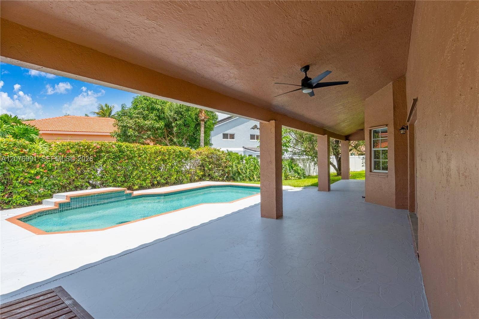 Covered terrace in the back of house