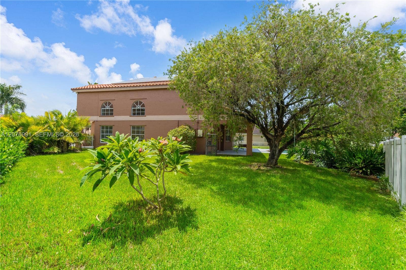 Spacious yard on the left or East side of the house