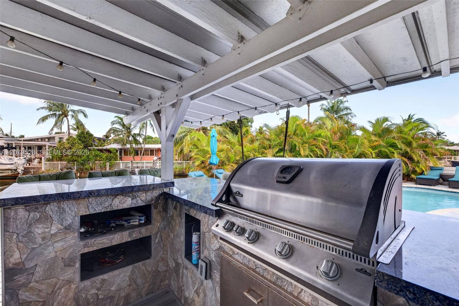 2518 Tortugas Lane, Fort Lauderdale, FL 33312 Outdoor Kitchen w/ Grill, Sink, Covered Seating, TV hookup