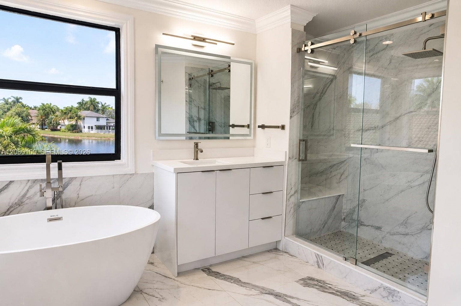 1672 Victoria Pointe Circle, Weston, Weston, FL 33327 Primary Bathroom Shower View