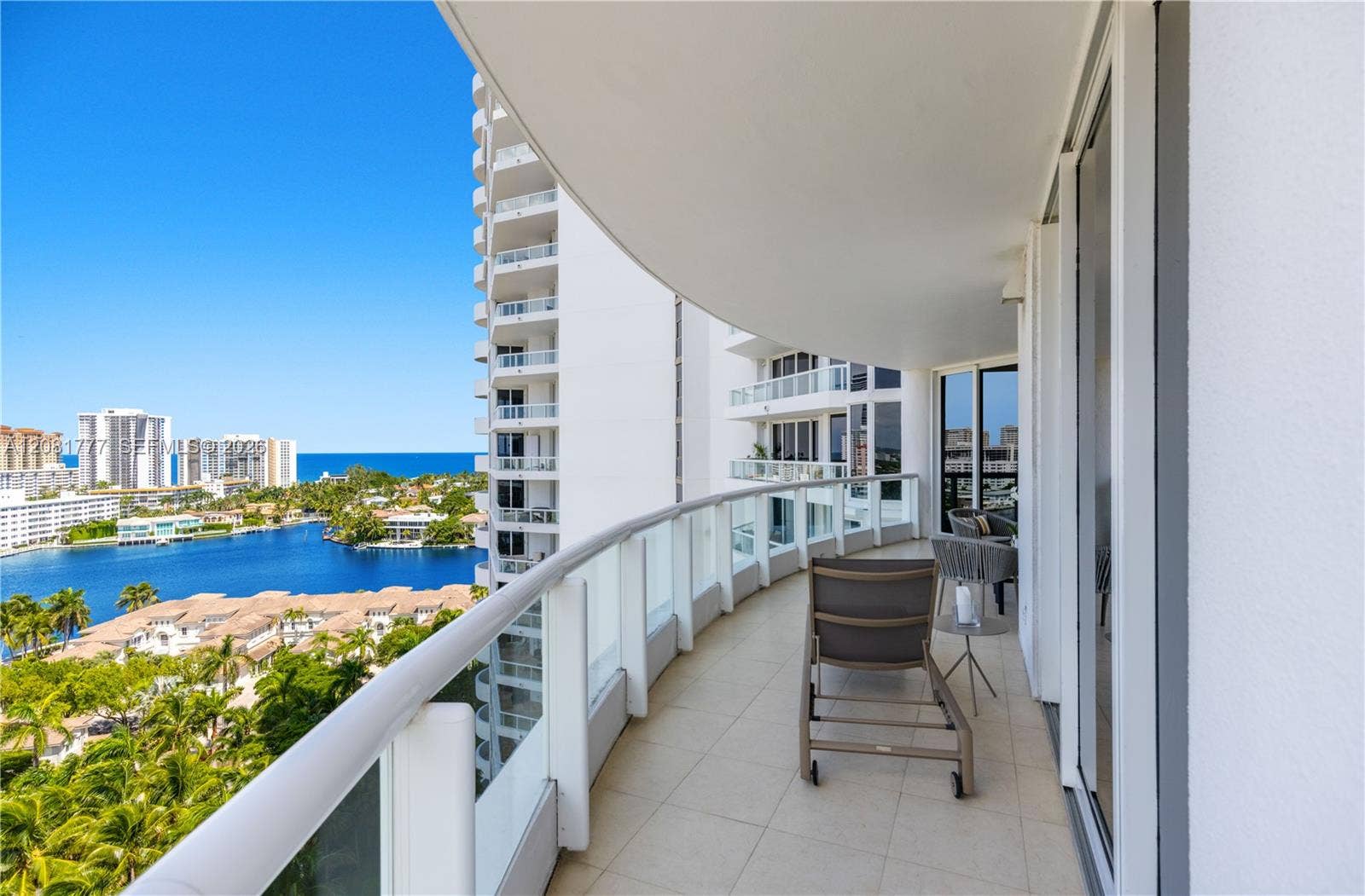 21200 NE Point Place, #1404, Aventura, FL 33180 North Balcony + Ocean view