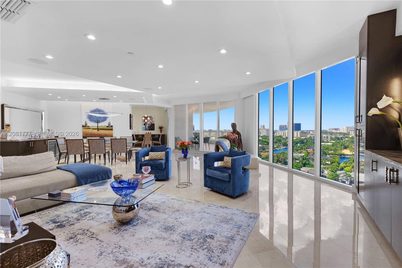 21200 NE Point Place, #1404, Aventura, FL 33180 Living Room + Dining Area