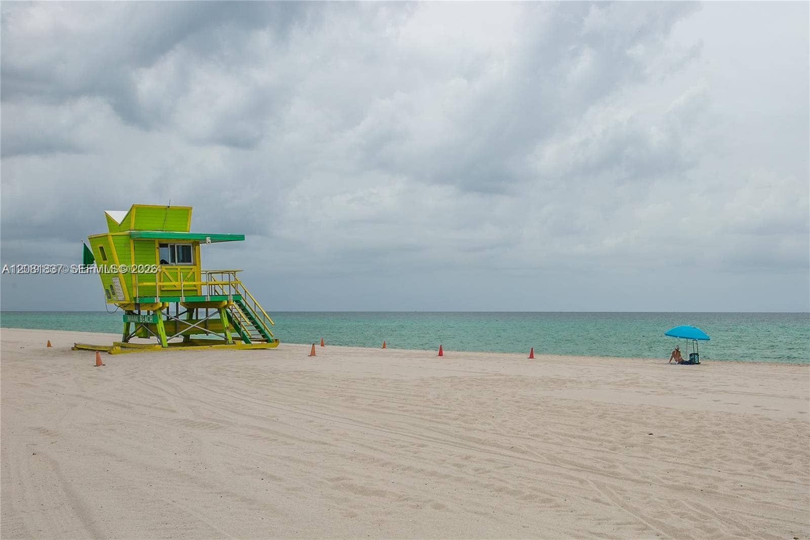 8233 Harding Avenue, #707, Miami Beach, Miami Beach, FL 33141 Sandy beach shoreline featuring ocean water and a structure