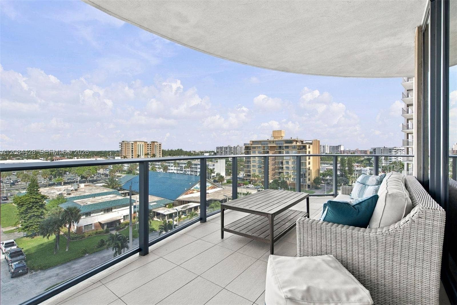 730 N Ocean Boulevard, #601, Pompano Beach, Pompano Beach, FL 33062 Generous wraparound balcony offering abundant outdoor living space.