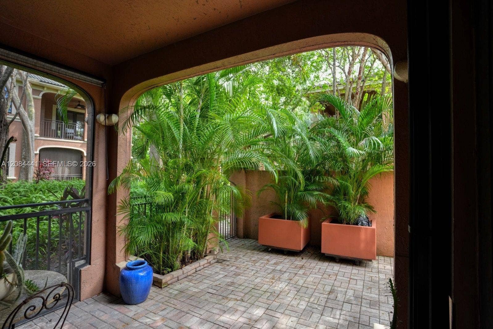 Patio with Lucious greenery and privacy