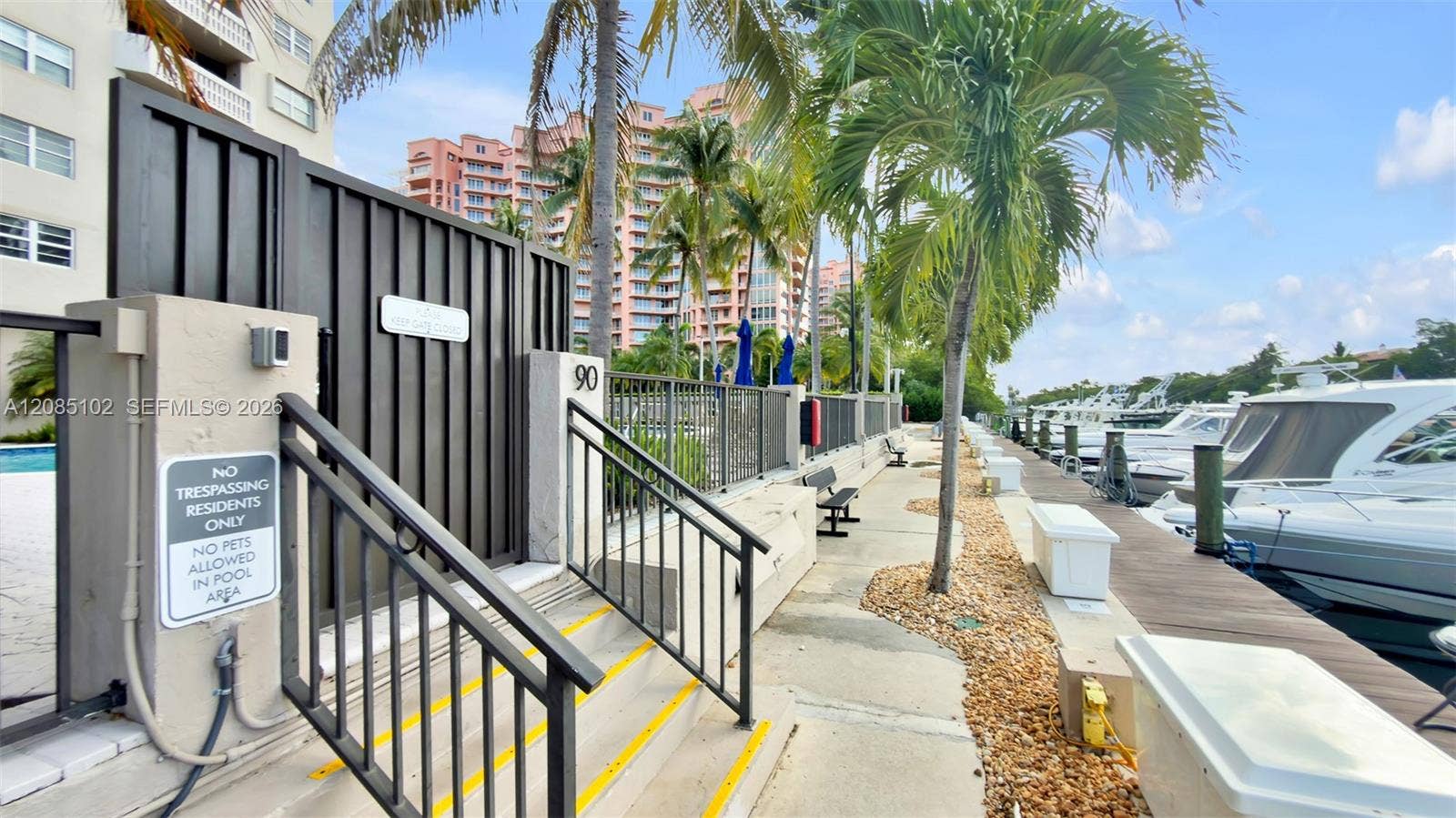 90 Edgewater Drive, #PH10, Coral Gables, FL 33133 Marina walkway