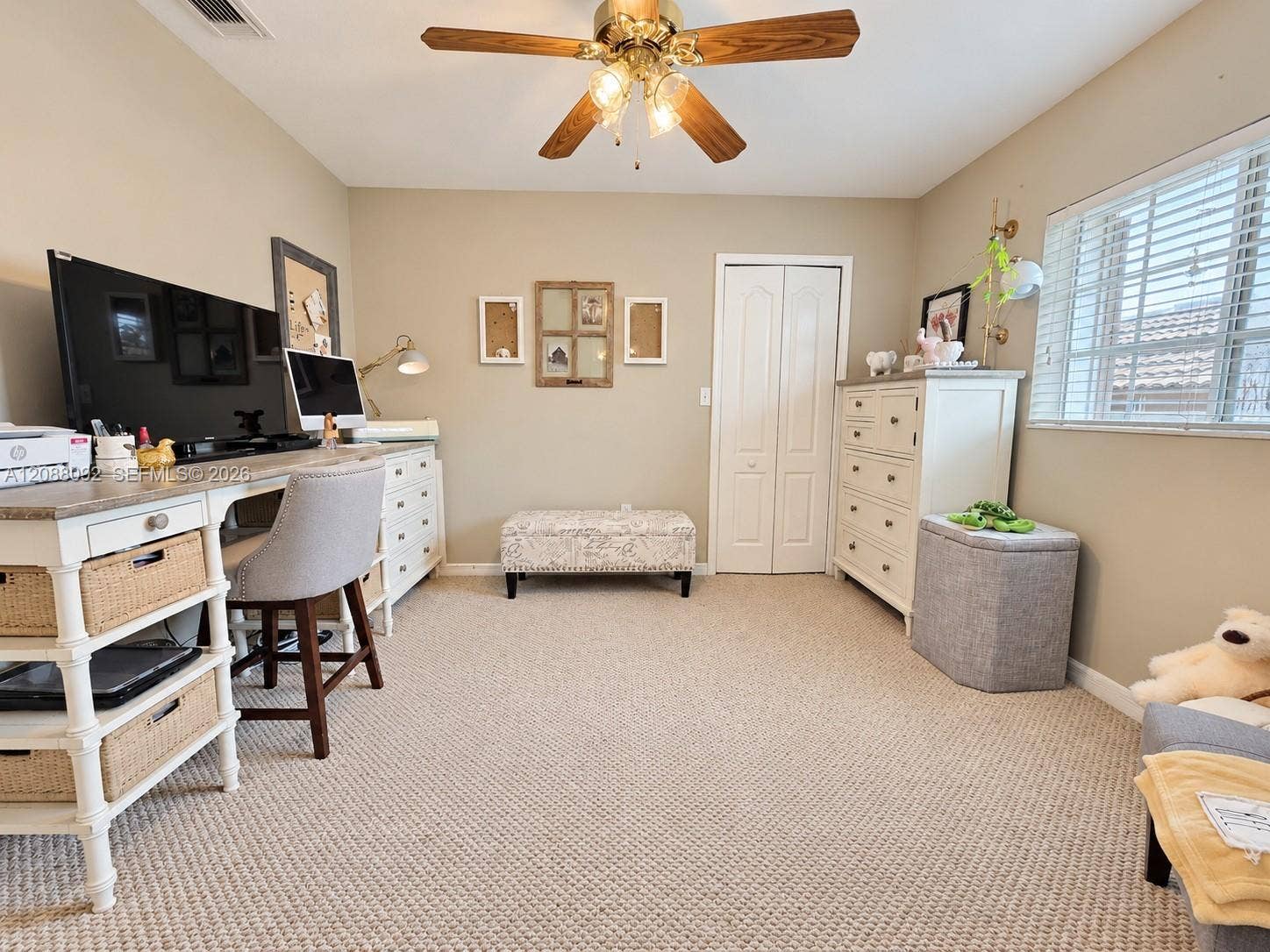 Bedroom No. 3 offers garden view, walk-in closet and the Jill of the Jack & Jill Bathroom