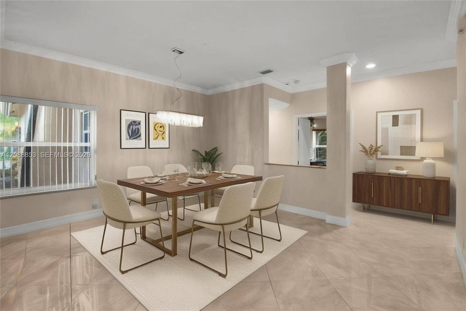 523 Stonemont Drive, Weston, FL 33326 Virtual staging. Large dining area with full impact windows and abundant light
