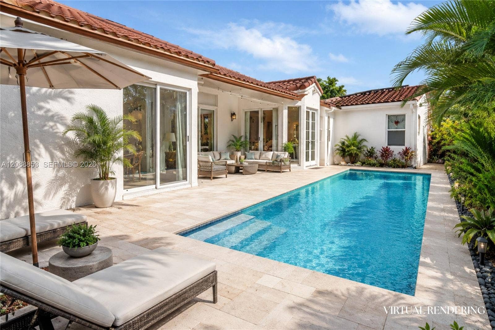 523 Stonemont Drive, Weston, FL 33326 Virtual Rendering. Spacious backyard with room for your dream pool