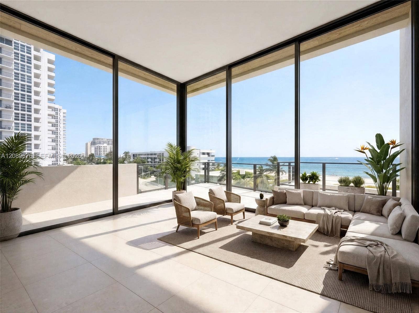 497 N Ocean Boulevard, #1, Pompano Beach, FL 33062 Rendering, virtually staged. Multi-use room, fourth floor.