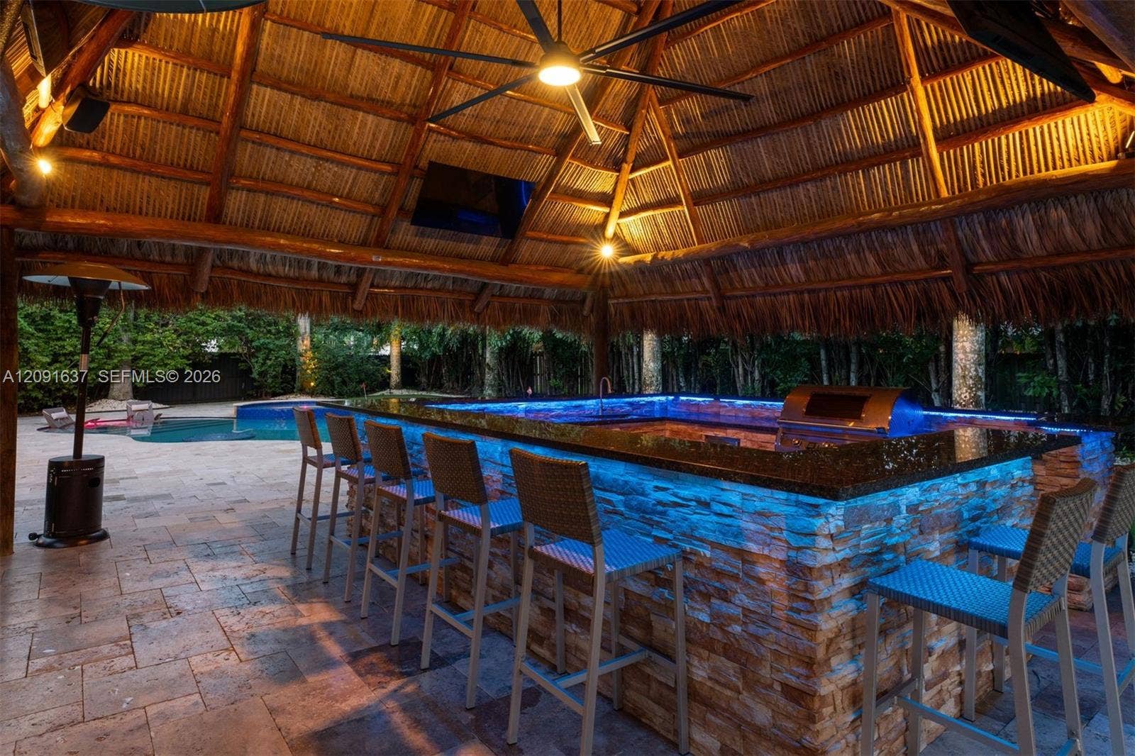 14800 SW 166th Street, Miami, FL 33187 Outdoor bar with refrigerator