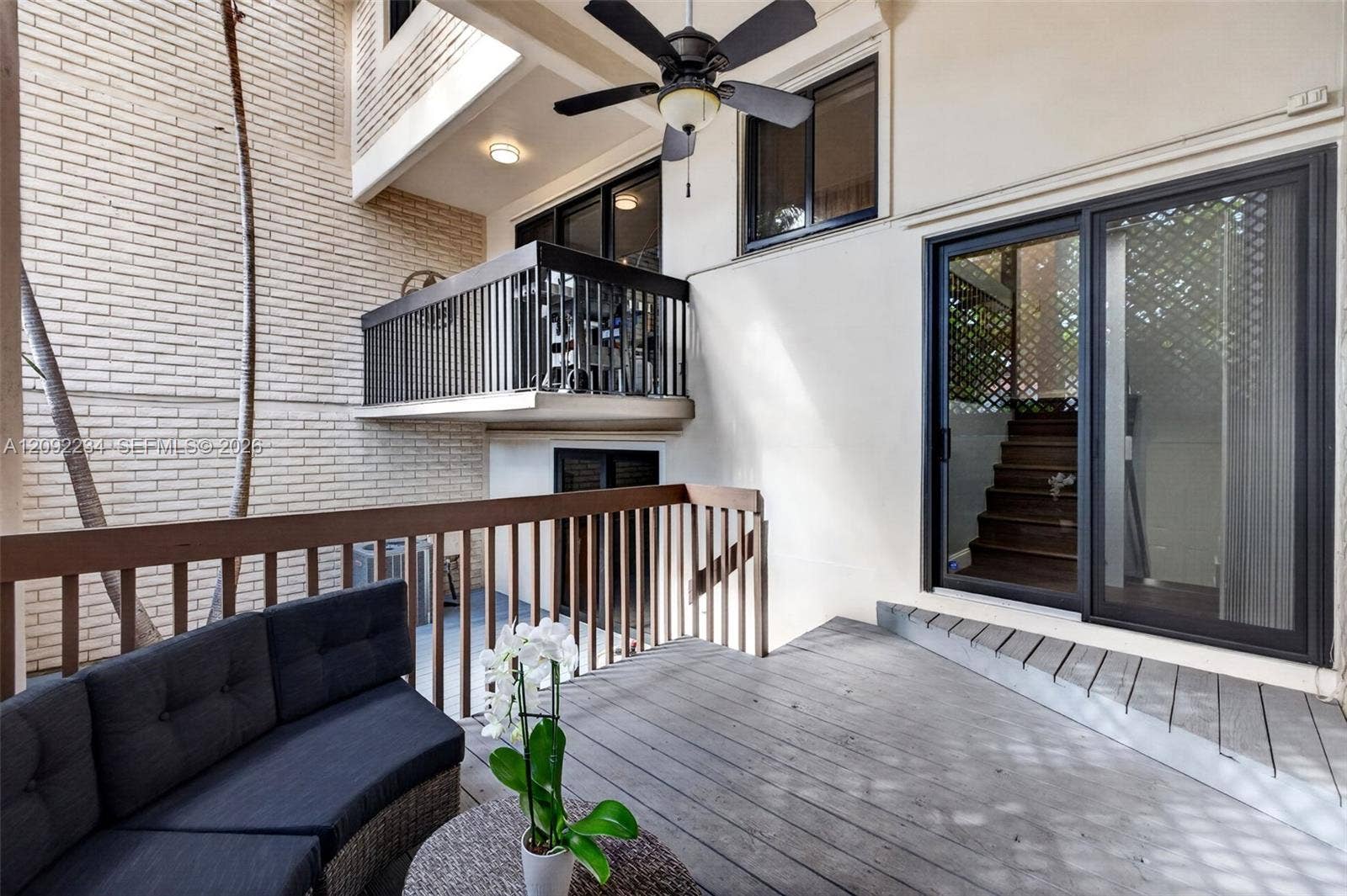 1401 NE 9th Street, #50, Fort Lauderdale, FL 33304 Impact Sliding Doors Lead in to the Stair Landing for Easy Access to the First or Second Floor