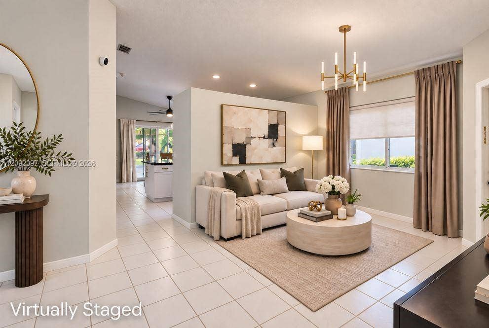 127 Danielle Court, Weston, FL 33326 Virtually Staged Living Room