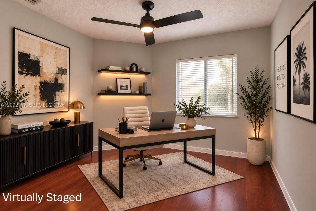 127 Danielle Court, Weston, FL 33326 Bedroom 2 Virtually Staged as a Home Office