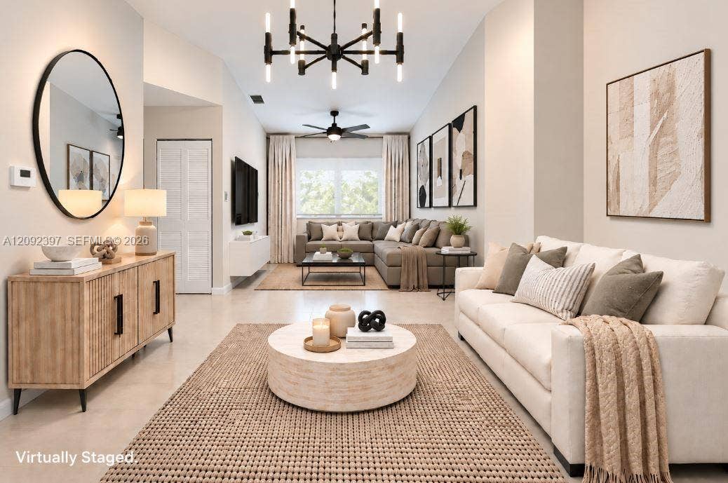127 Danielle Court, Weston, FL 33326 Virtually Staged Living and Family Room