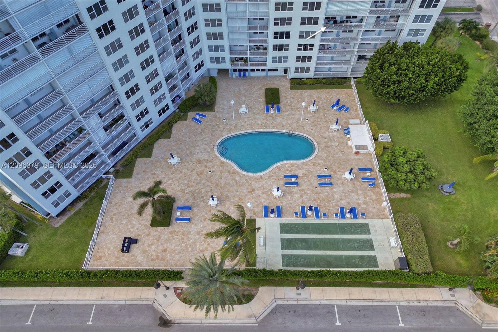 201 N Ocean Boulevard, #503, Pompano Beach, FL 33062 Pool Area, View from Balcony