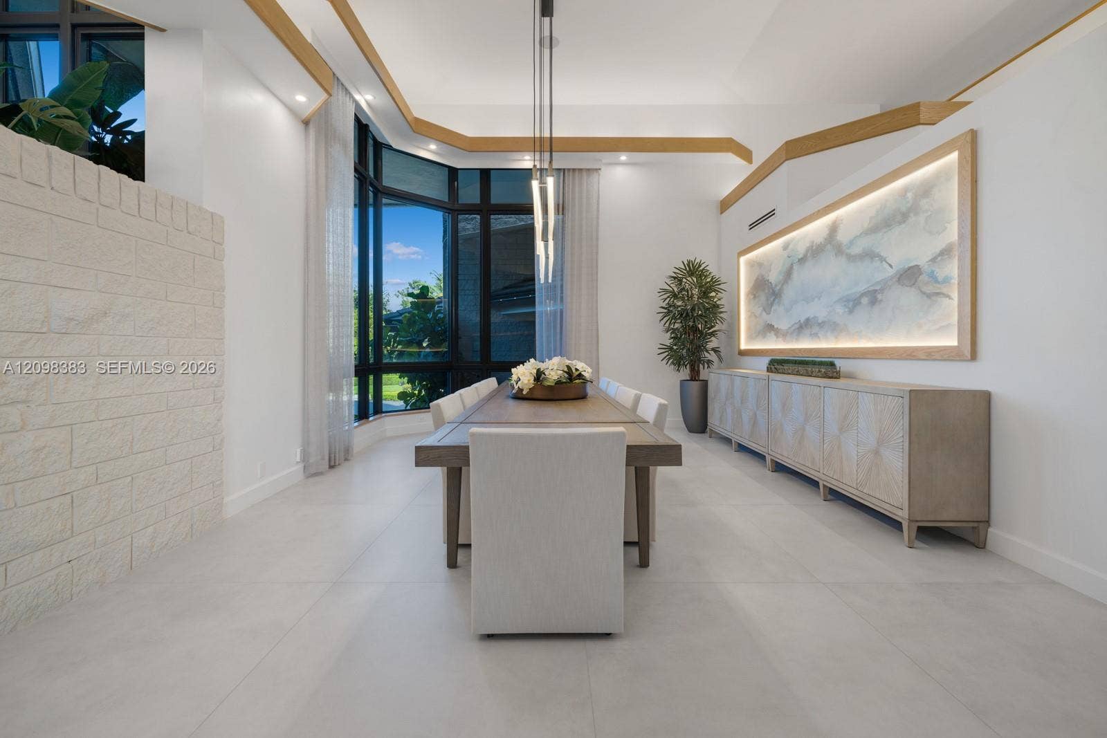 Luxury dining room at 2965 Surrey Lane in Windmill Ranch Estates, designed for sophisticated entertaining.
