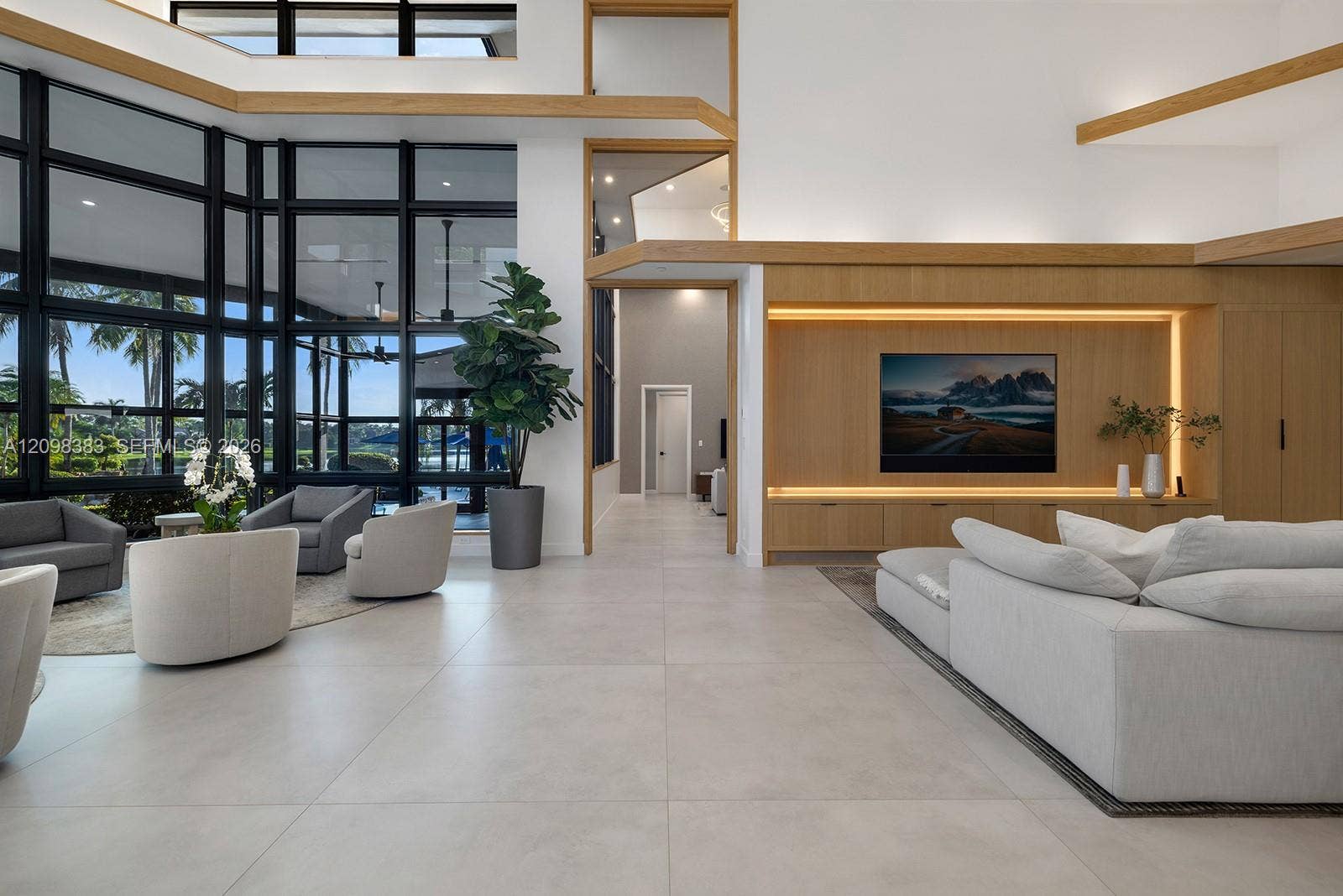 Savant smart home technology integrates lighting, climate, security, audio and shades throughout 2965 Surrey Lane.