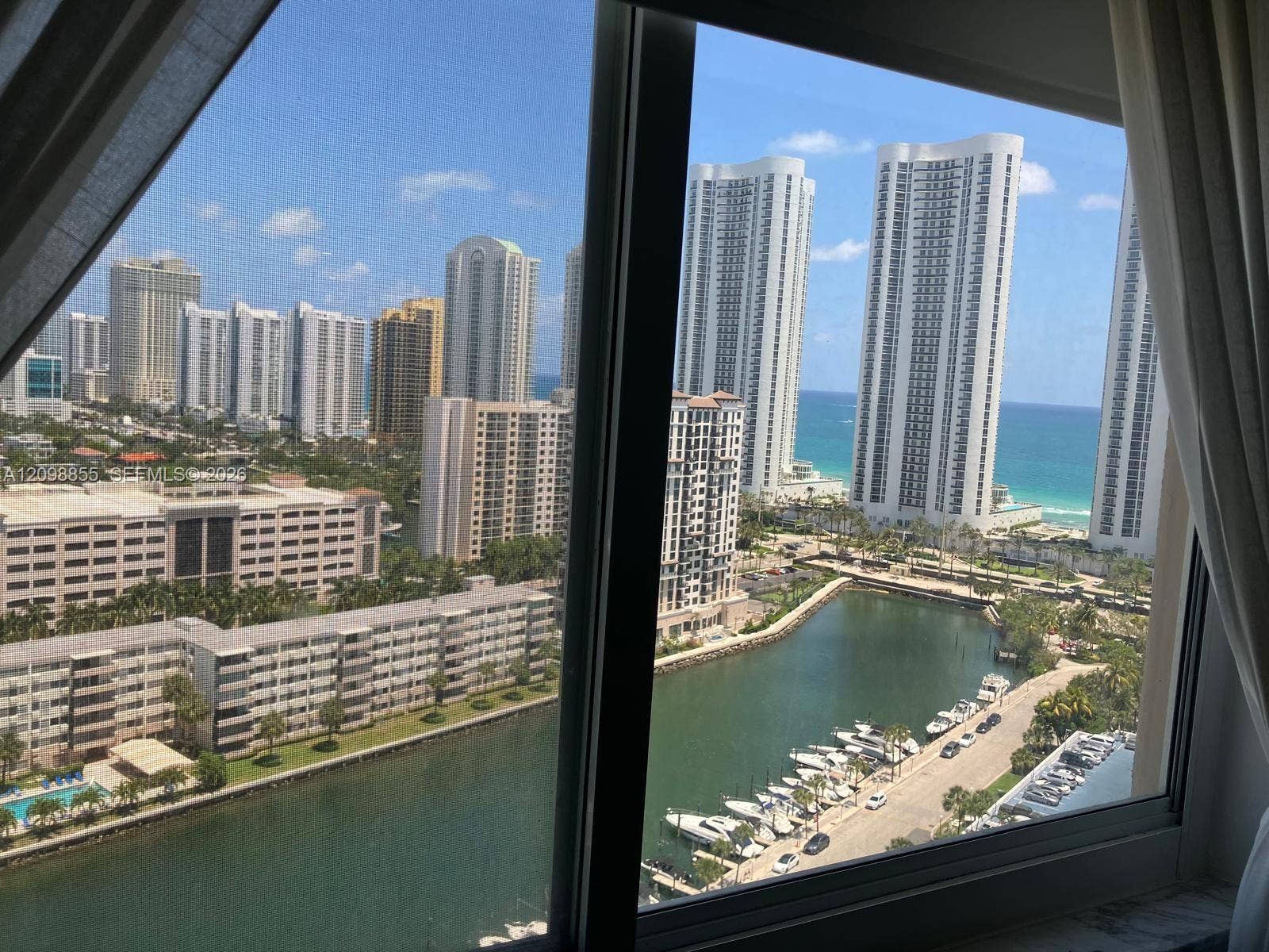 300 Bayview Drive, #PH11, Sunny Isles Beach, FL 33160 From bedroom