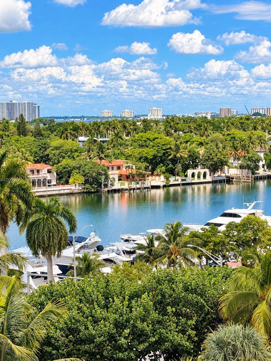 5151 Collins Avenue, #921, Miami Beach, Miami Beach, FL 33140 Waterfront location featuring deep-water canal access, private dockage, and lush tropical landscaping