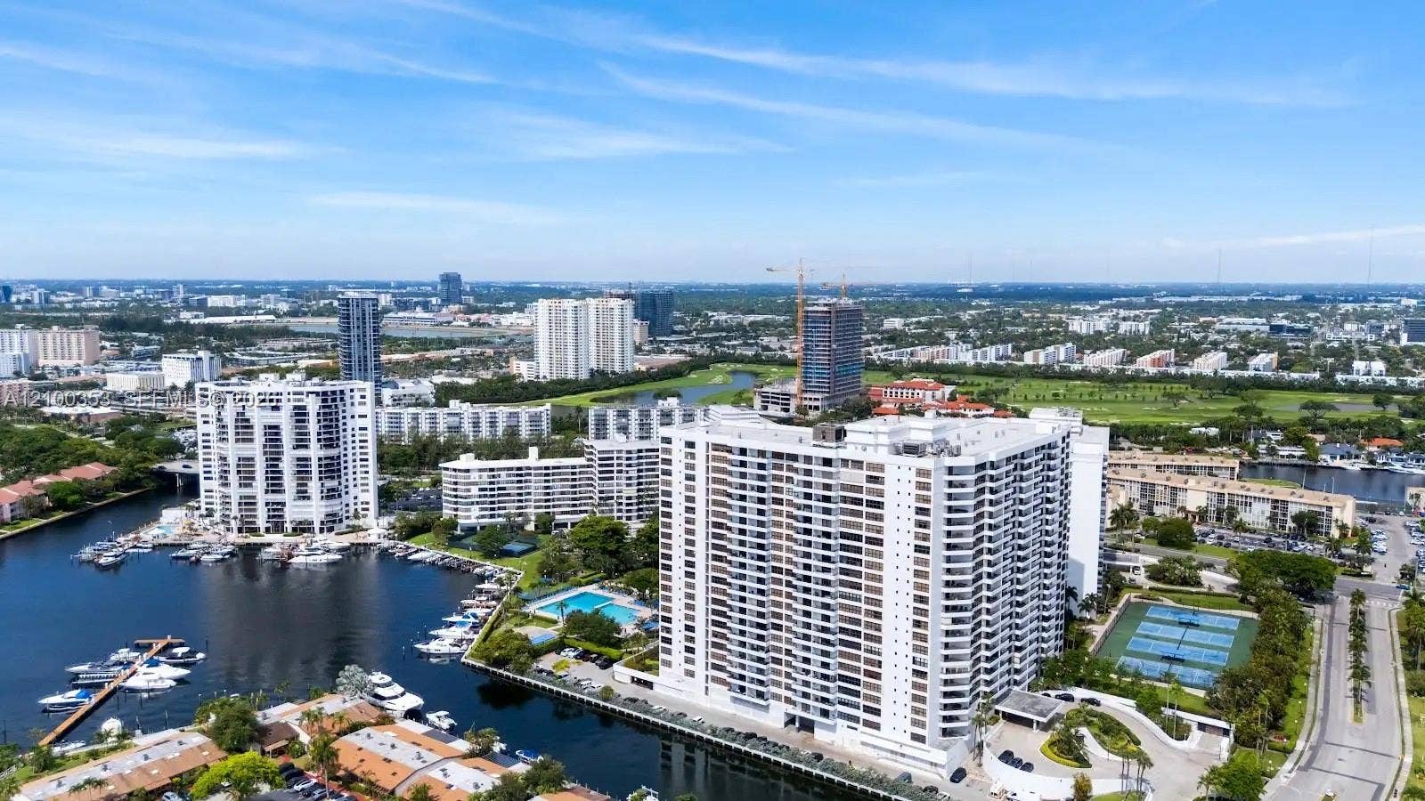 600 Three Islands Boulevard, #612, Hallandale Beach, FL 33009 Marina and grounds at The Olympus