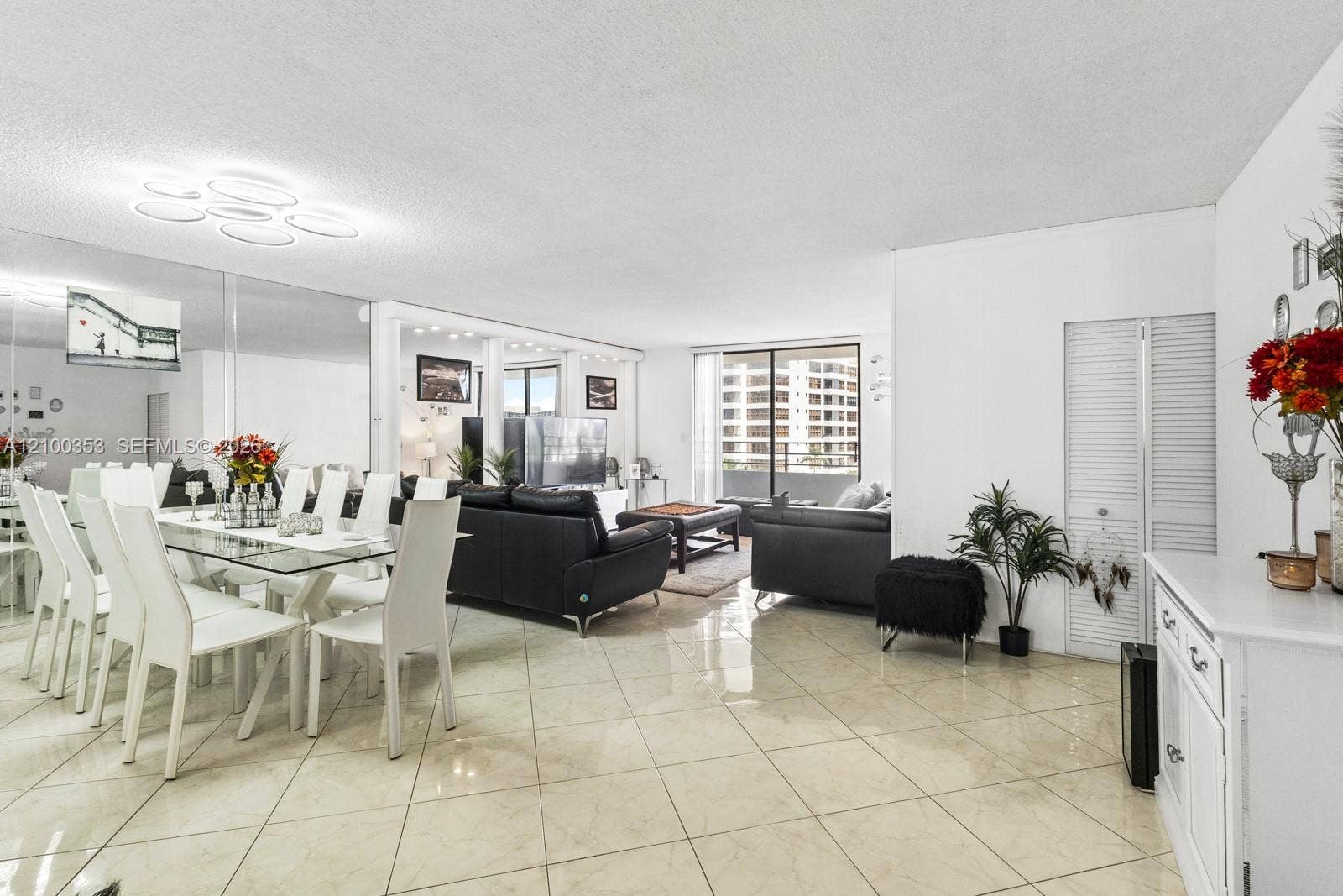 600 Three Islands Boulevard, #612, Hallandale Beach, FL 33009 Open living and dining area