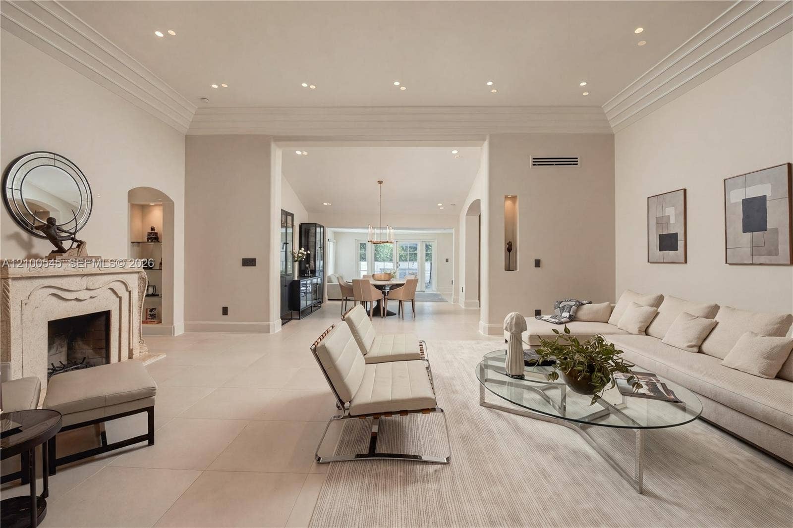 1042 NE 95th Street, Miami Shores, FL 33138 Living Room with 12 ft Ceilings
