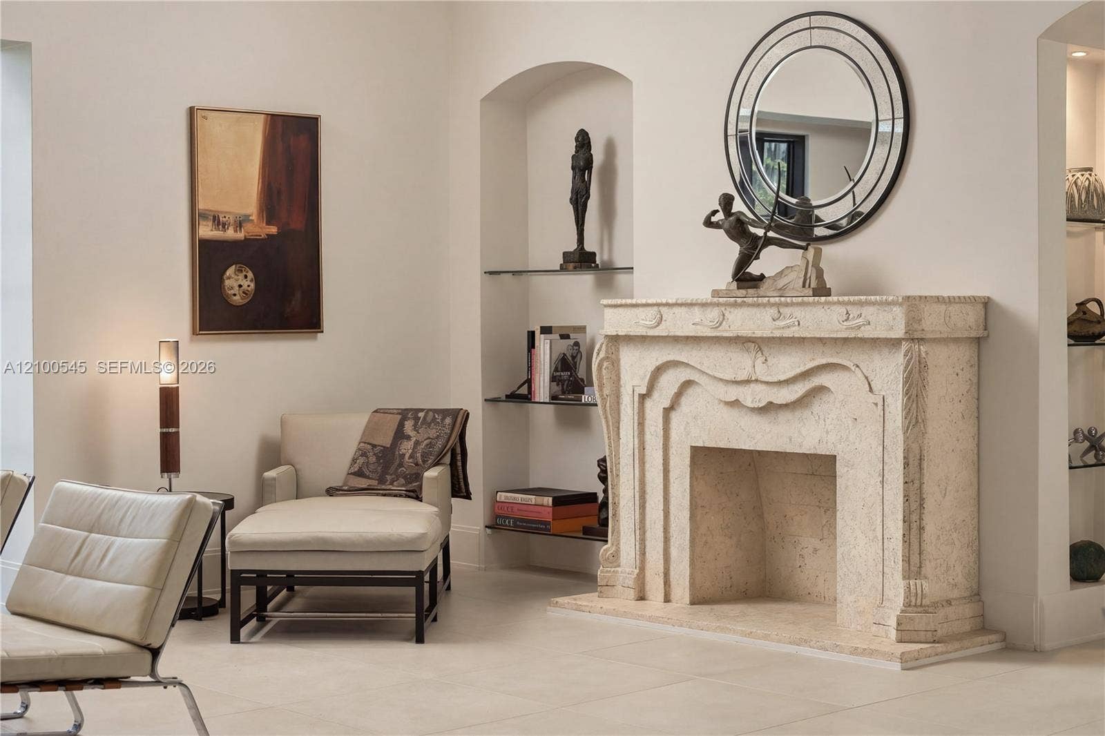 1042 NE 95th Street, Miami Shores, FL 33138 Stone Fireplace