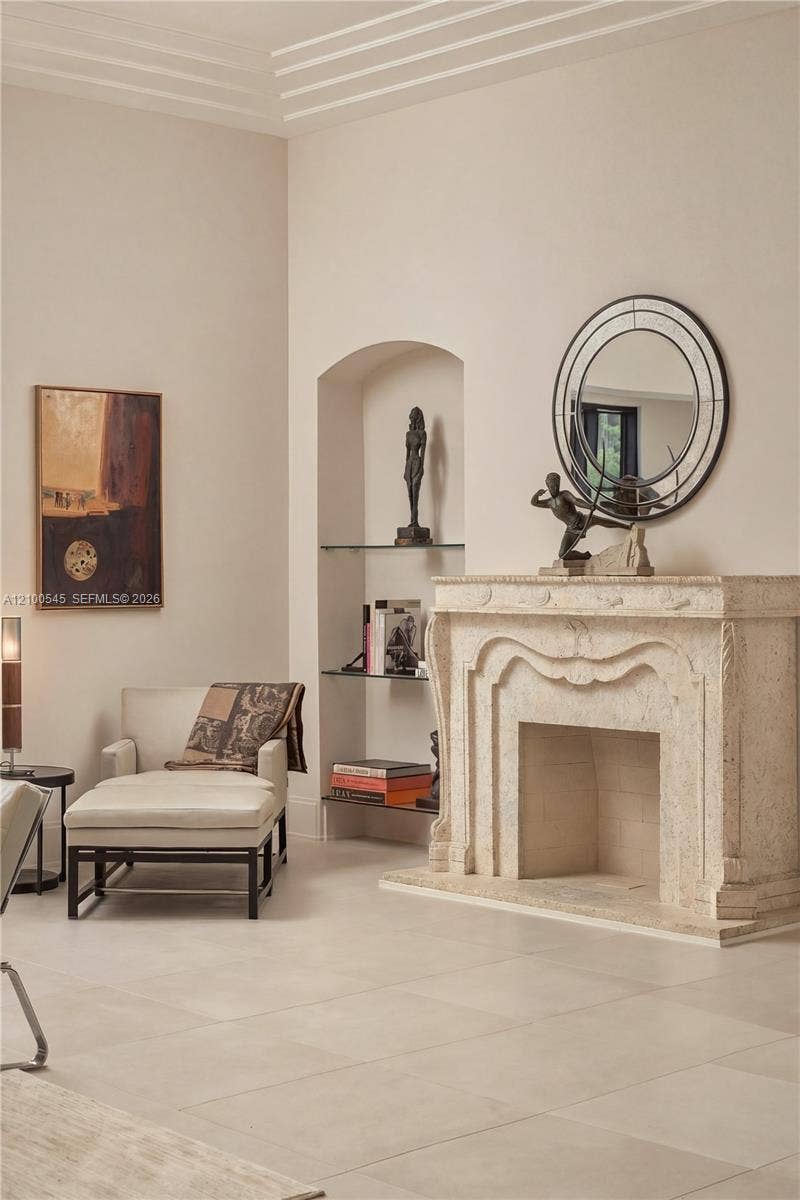 1042 NE 95th Street, Miami Shores, FL 33138 Stone Fireplace