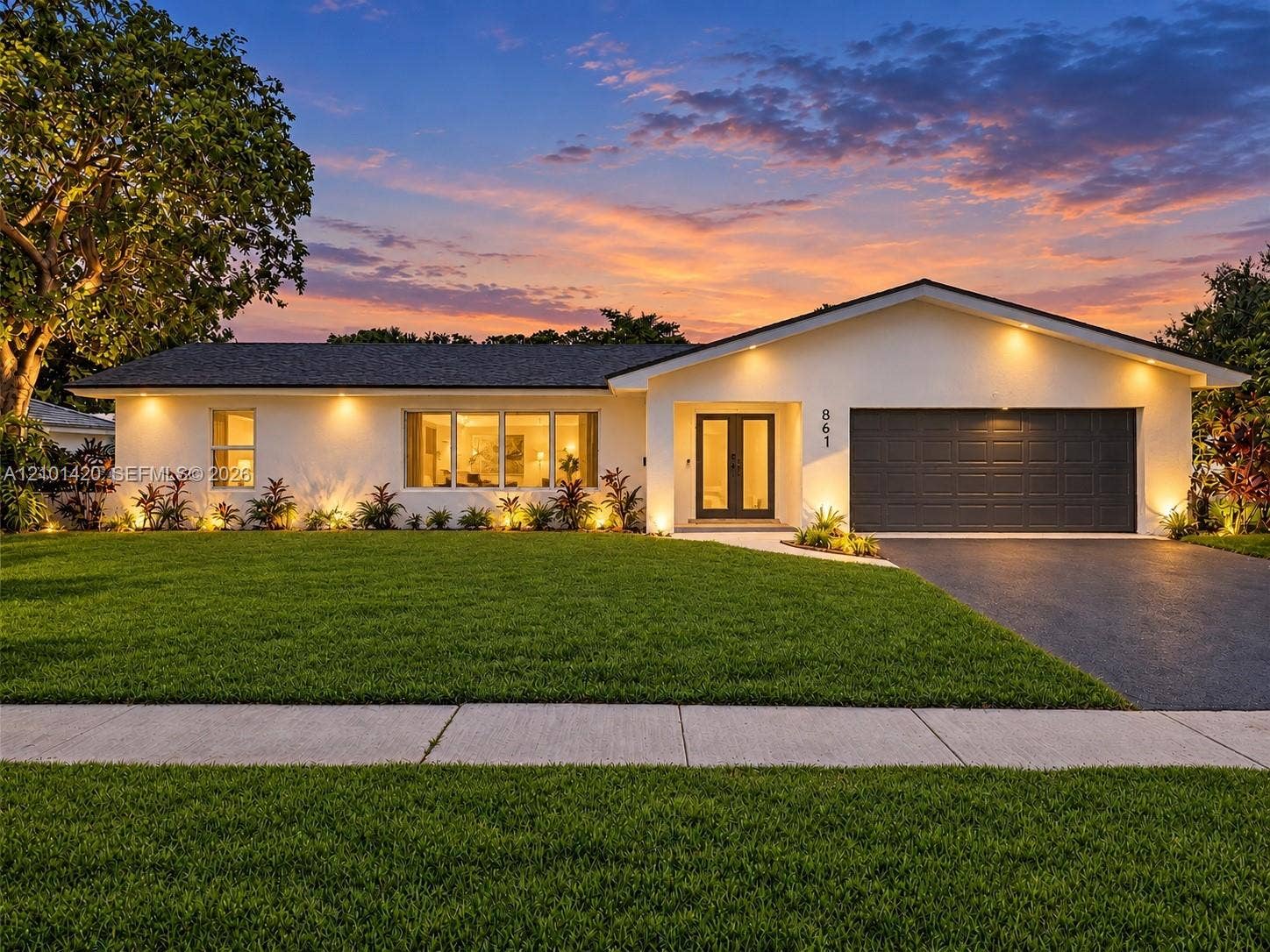 861 NW 72nd Avenue, Plantation, FL 33317 Virtually enhanced twilight photo