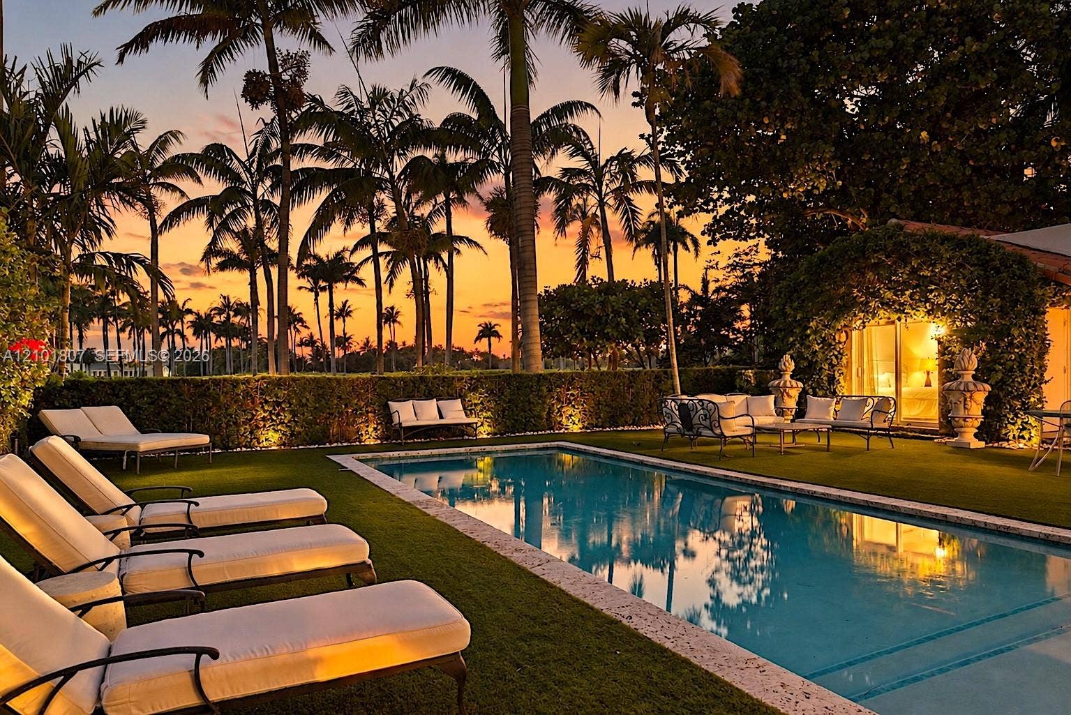 5800 La Gorce Drive, Miami Beach, FL 33140 Sunset over the Golf Course