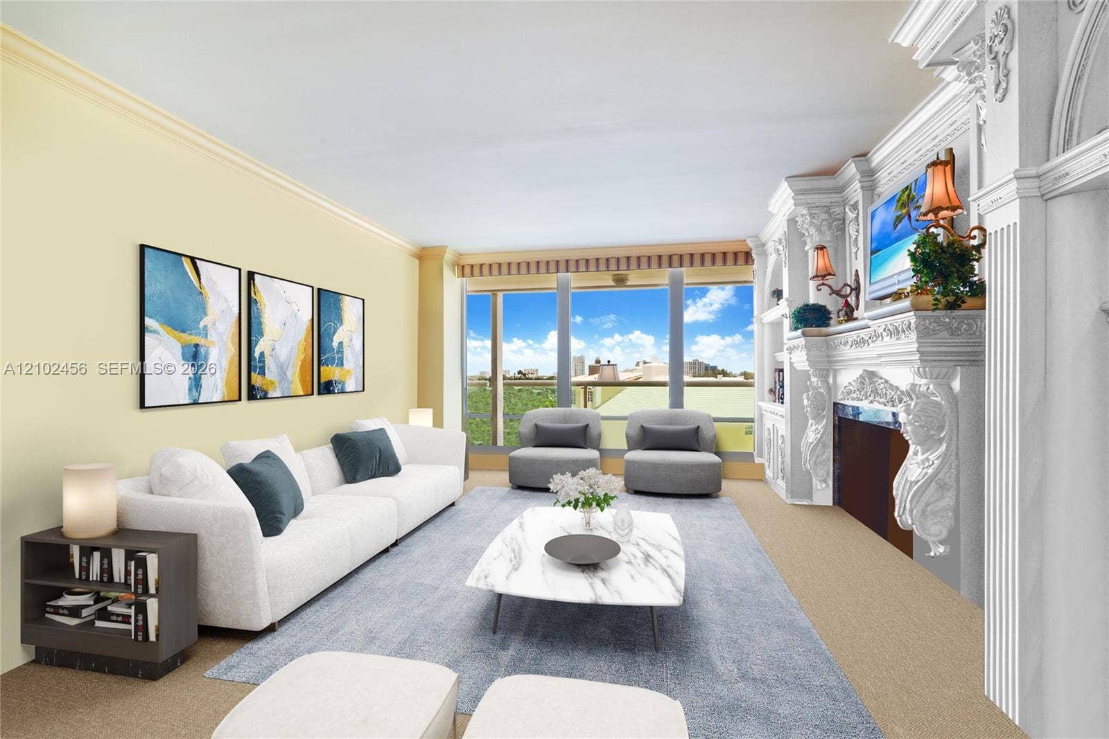 Virtually Staged - Bedroom used as a den