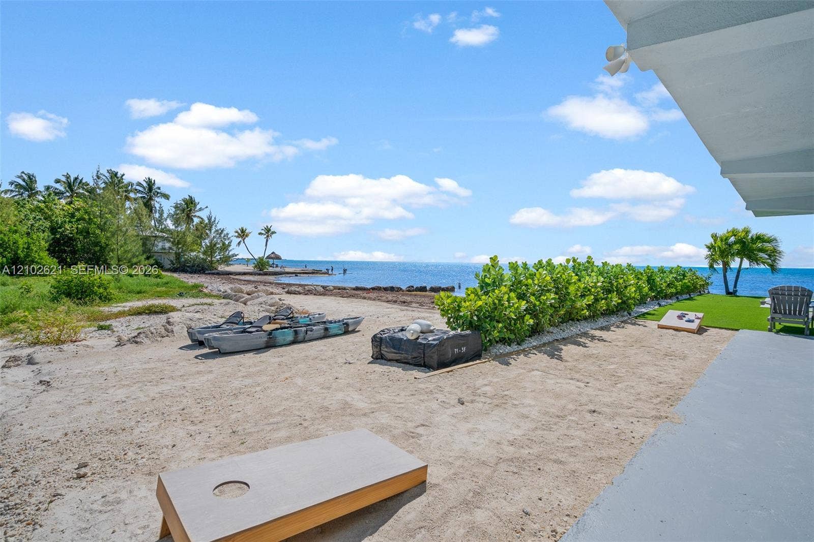 Direct water access with sandy shoreline