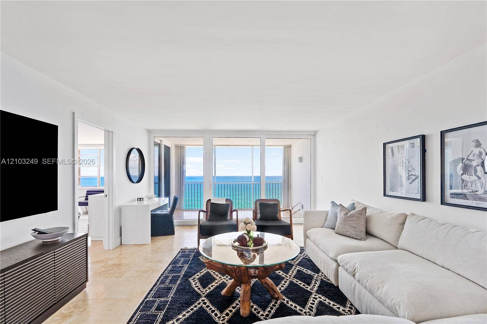 Opens to covered porch and ocean