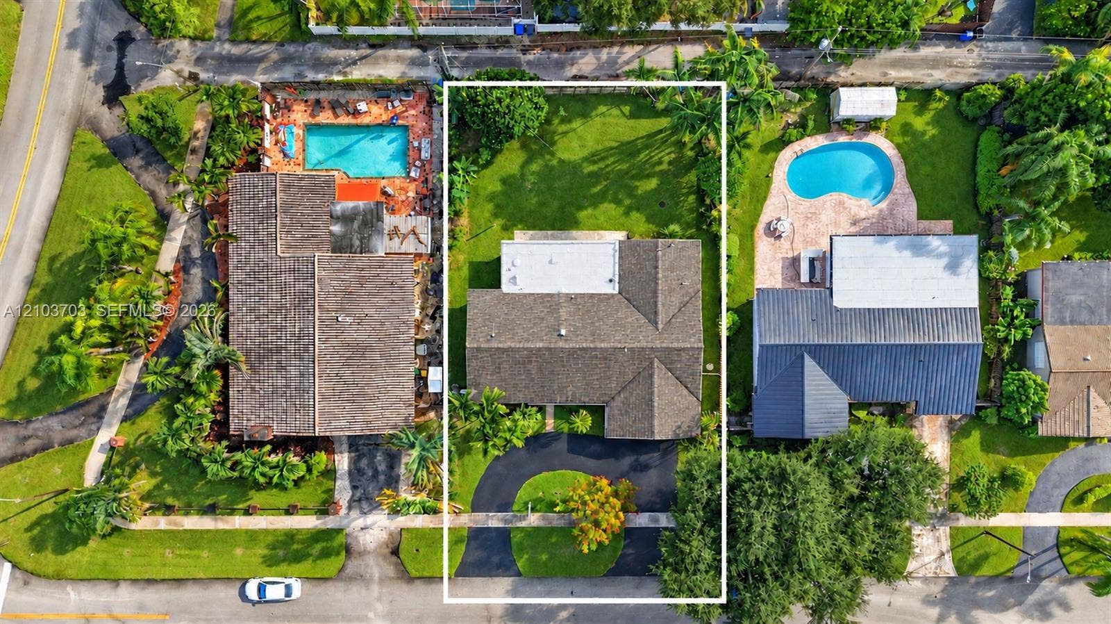 AI-enhanced image: Roof digitally rendered to illustrate the selected GAF Timberline HDZ shingles in Driftwood color. Roof installation is pending.