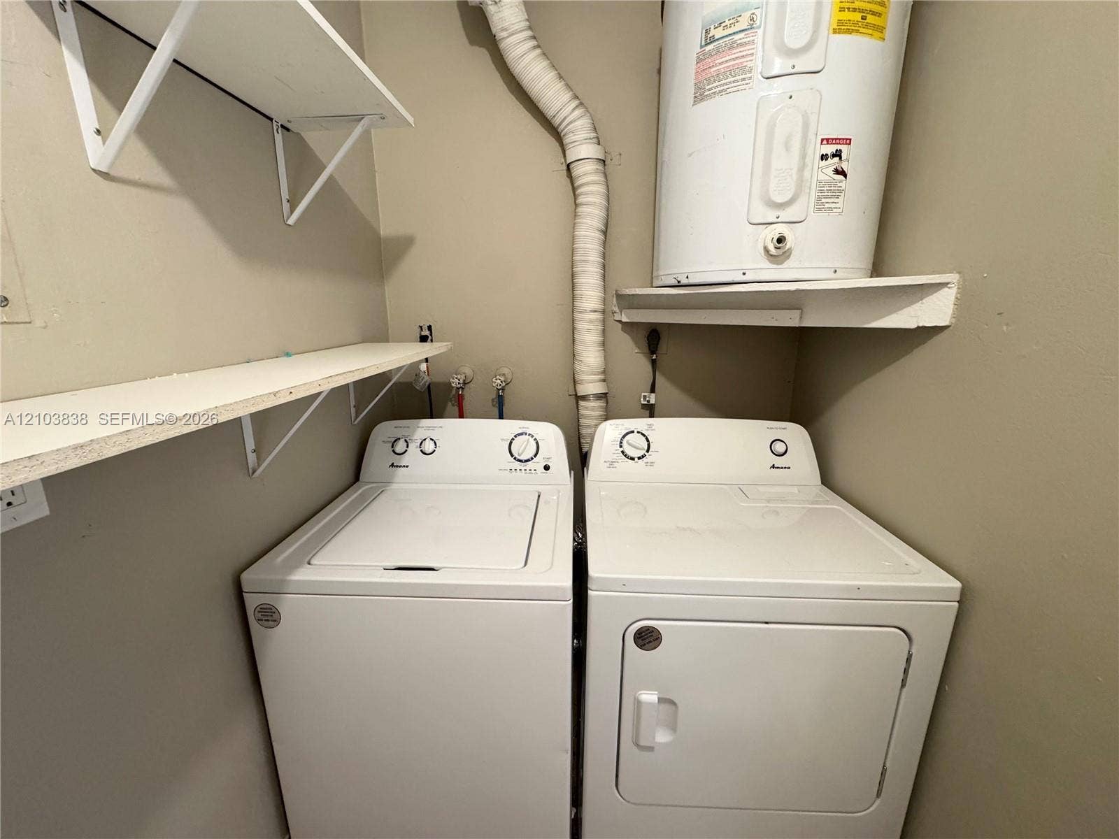 Storage space in laundry room