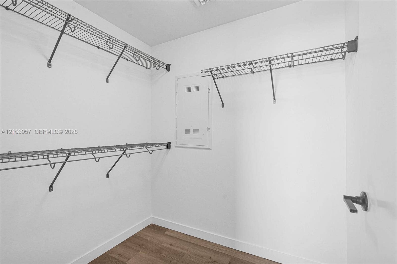 307 SW 5th Street, #0, Fort Lauderdale, Fort Lauderdale, FL 33315 Wood-finish flooring, white walls, and wire shelving system
